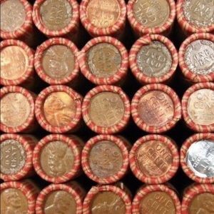 10 (High Grade Ends) Bank 1909-1958 Wheat 1C Rolls